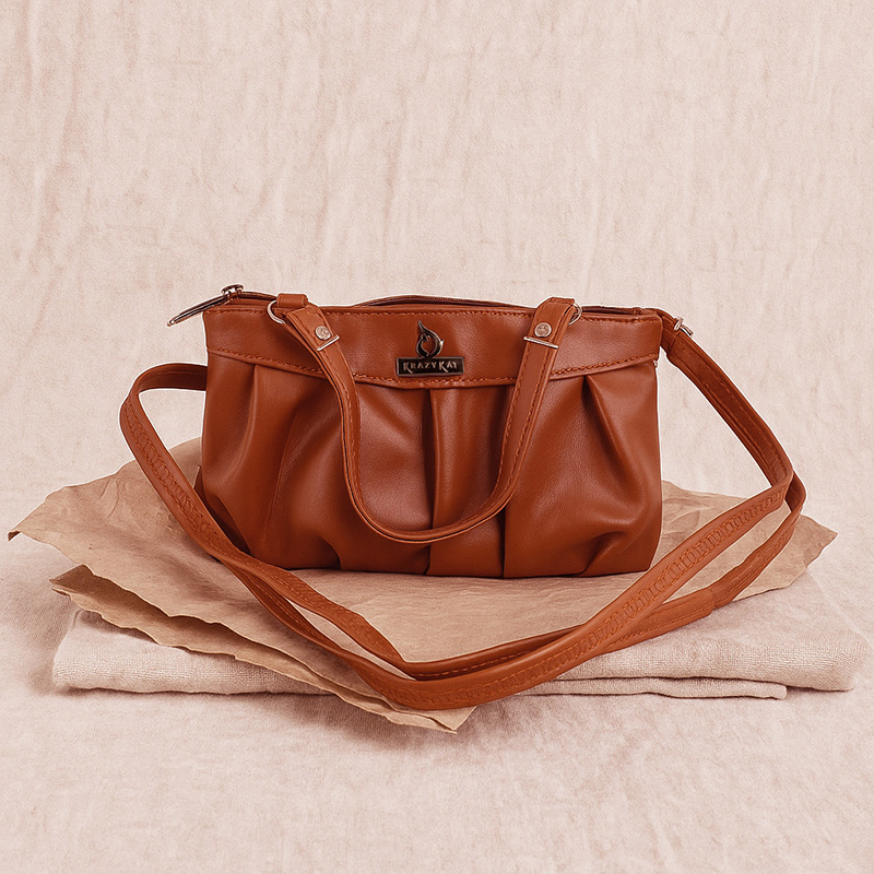 Pleated Top Handle Bag