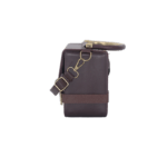 Brown checkered satchel