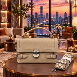 Muffi Bags Elite Pebble Oval-Lock Satchel