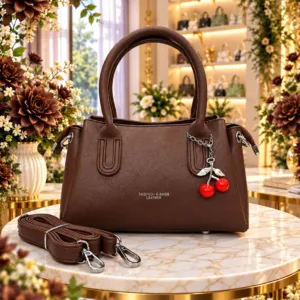 Fashion & Bags Leather Cherry Charm Structured Satchel & Sling Bag