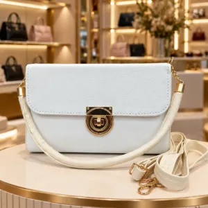 Muffi Bags Textured Turn-Lock Flap Crossbody Bag
