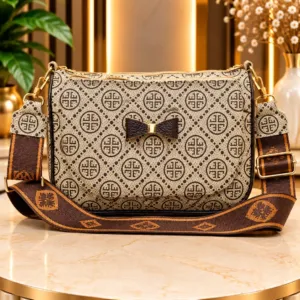 Muffi Bags Urban Monogram Bow Crossbody Bag