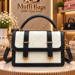 FASHION&BAG Dual-Tone Colorblock Structured Handbag